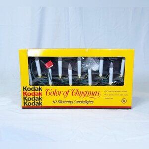 Vintage Kodak Color of Christmas Lights 10 Flickering Candlelights